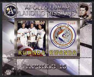 RWANDA - 2009 - Lunar Landings, Apollo 15 - Perf 2v Sheet - MNH - Private Issue