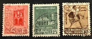 Italian Socialist Republic Scott# 18-20  Used F/VF Lot of 3 Stamps Cat $0.75