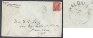 Canada-cover #7157-3c KGV-Parry Sound District-Haldane Hill-Mr 12 1933-