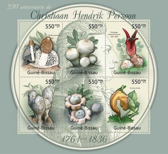 Guinea 2011 MNH - 250th Years of Christian Hendrik Persoon, (Mushrooms).