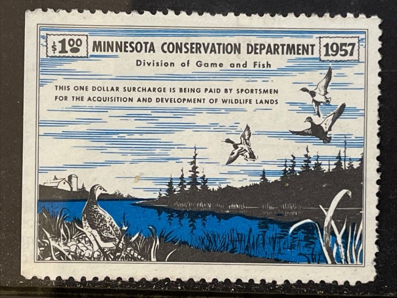 1957 Minnesota Duck Stamp Sc# A1 VF Unused, No Gum SCV $85.00