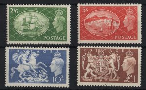 GB 1951 Festival High Values set of 4 um