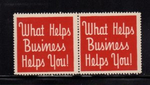 USA Propaganda Stamps - What Helps Business Helps You! - MNH