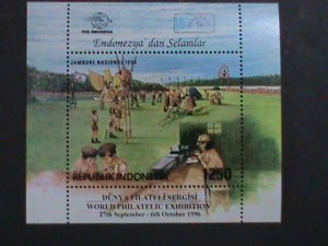 INDONISIA STAMP :1996 SC#4164  NATIONAL SCOTS JAMBOREE  MNH S/S SHEET. RARE;