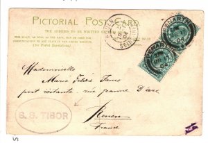 GB Wales Card PENARTH PPC *SS TIBOR* Cachet France Rouen 1904{samwells}ZB51 