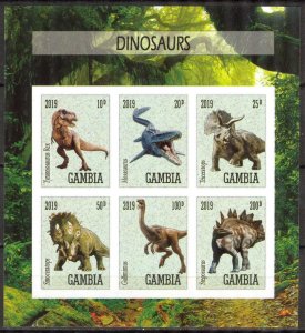 GAMBIA 2019 Dinosaurs I Sheet Imperf. MNH Cinderella