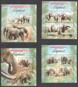 2012 Uganda Elephants Animals Endangered Vulnerable #2965-72+BL406-407 ** Ug32-3