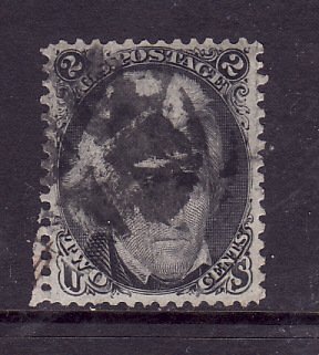 USA-Sc#73- id4-used 2c Andrew Jackson-Black Jack-1863-