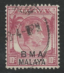 BMA Malaya - 10c purple (I) - SG8 used