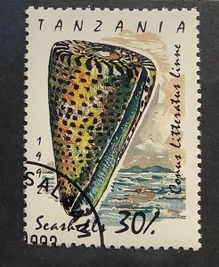 Tanzania 1992 Scott 943 CTO - 30sh, Seashells, Lettered Cone, Conus literattus