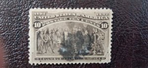 US Scott # 237; 10c Columbian issue from 1893; VF centering