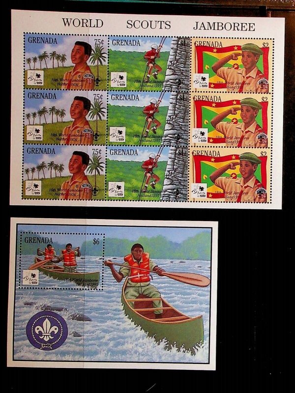 GRENADA Sc 2426-7 NH MINISHEET+S/S OF 1995 - SCOUTS - (SC1)