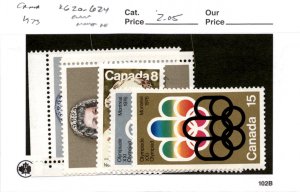 Canada, Postage Stamp, #620-624 Mint NH, 1973 Queen Elizabeth (AG)