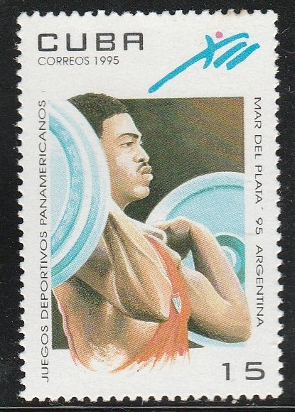 1995 Cuba Stamps Sc 3625 Juegos Deportivos Panamericanos Weight Lifting MNH
