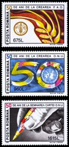 Romania 1995 Scott #3987-3989 Mint Never Hinged