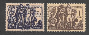 Portugal Scott 735-36 Unused LHOG - 1951 500th of Terceira Island - SCV $5.00