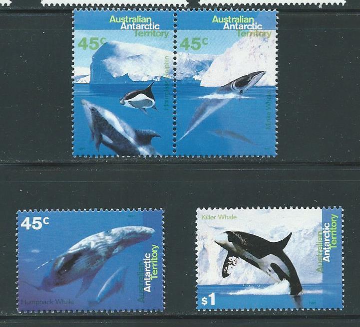 Australian Antarctic L94-7 1995 Whales and Dolphins set MNH