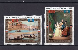 UPPER VOLTA 1972 PAINTINGS/VENICE SET OF 2 STAMPS MNH