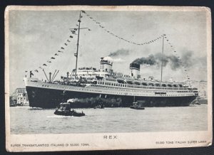 1935 Gibraltar Postcard Cover To Liverpool England Italian Transatlantic Rex