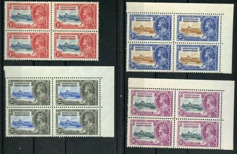 ST. KITTS & NEVIS   SILVER JUBILEE 1935 SCOTT#72/75 BLOCK SET MINT NEVER HINGED 