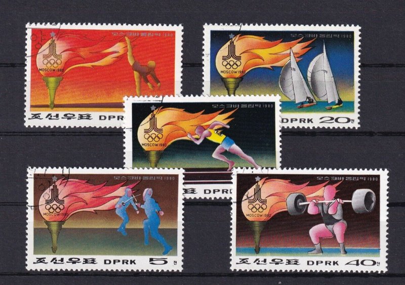 SA18k Korea 1980 Olympic Games Moscow used stamps