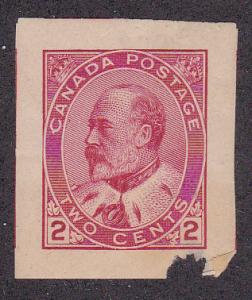 Canada # 90a Imperf Single, Mint Hinged, Faulty