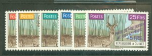 Guinea #214-19 Unused Single (Complete Set)