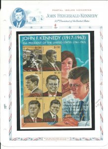 Grenada Collection, John F. Kennedy Mint NH Stamps & Sheets, 10 Pages