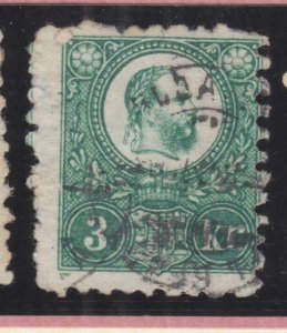 HUNGARY, 1871 Engraved, 3k. Green, used.