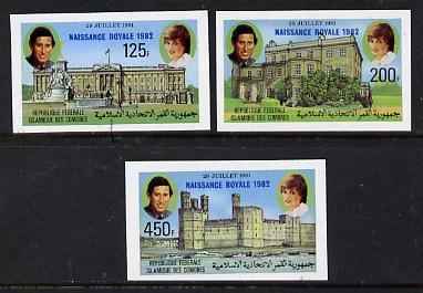 Comoro Islands 1982 Birth of Prince William opt on imperf...