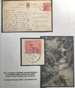 1922 Sark Channel Island England Real Picture Postcard Cover Guernsey Water Lane