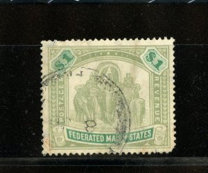 Malaya - Federation #34 Hi Value $1.00 Elephants & Howdah, U, F-VF, CV$57.50