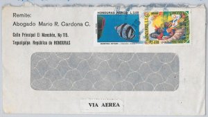 48008 - HONDURAS - POSTAL HISTORY - COVER to ITALY 1986 - FISH birds DOVES