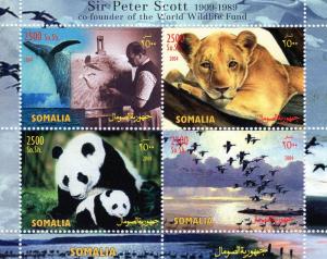 Somalia 2004 WWF Panda Sheet (4) Perforated Mint (NH)