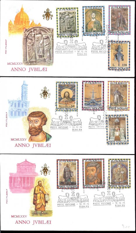 1974 - VATICAN - Sc# 561-571 - FDC