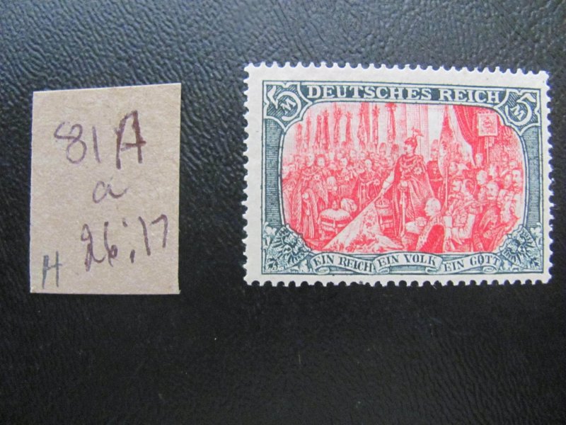 GERMANY 1902 HINGED MI.  81Aa SC 78 REICH FVF 280 EUROS HOLES 26:17 (113)