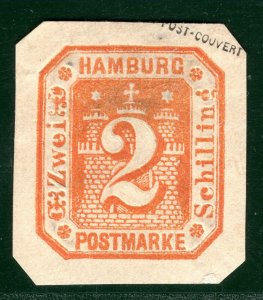 Germany States HAMBURG Stamp 2s Orange EMBOSSED Die Mint MNG RGREEN99