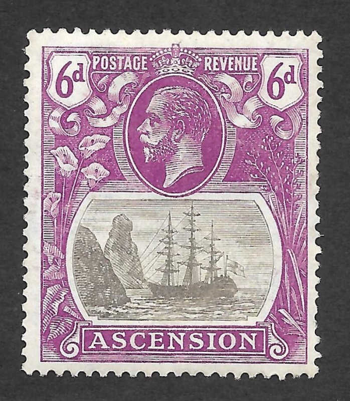 Doyle's_Stamps: MH 1924 British Ascension 6-Pence KGV Scott  #17* VF-XF, cv $62+