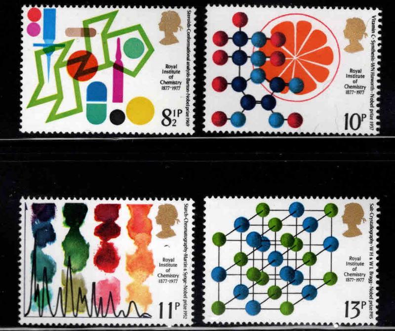 Great Britain Scott 806-809 MNH** 1977 Chemistry set