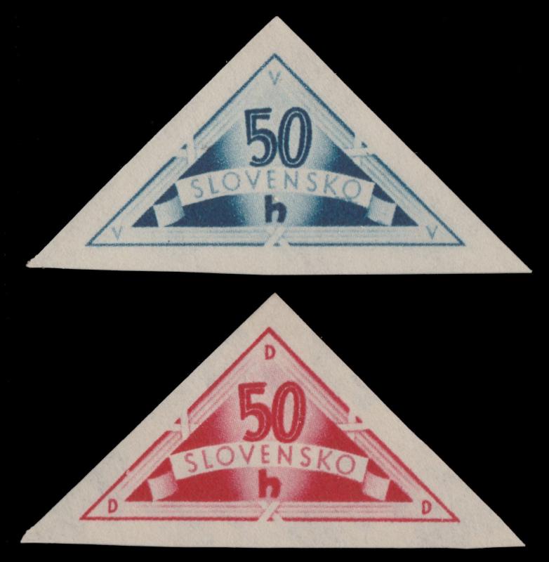 ✔️ SLOVAKIA 1940 - SPECIAL DELIVERY TRIANGLES - SC. EX1/EX2 MNH OG [SK076A]