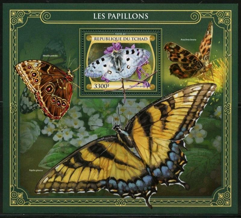 CHAD 2017  BUTTERFLIES SOUVENIR SHEET MINT NEVER HINGED