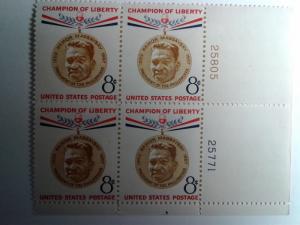 SCOTT # 1095 8 CENT PLATE BLOCK RAMON MAGSAYSAY BEAUTIFUL GEM  !!