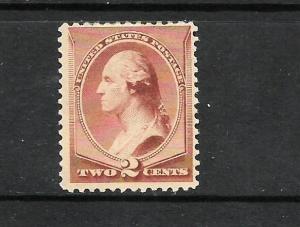 US 1883  2c  RED BROWN   MLH    Sc 210