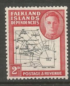 FALKLAND ISLANDS  1L3  MINT HINGED, MAP OF FALKLANDS