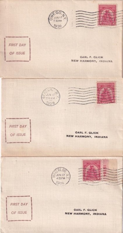 1929, 7 Diff. Cities, 2c Maj. Gen. Sullivan, Sc #657, FDC, See Remark (46005) 