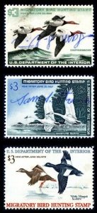 RW33–RW42 Federal Duck Stamps (1966–1975) – Used & Mint OG Hinged – 3 Stamp Lot