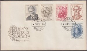 CZECHOSLOVAKIA Sc #571-5  SET FDC with FIVE FAMOUS CZECHS