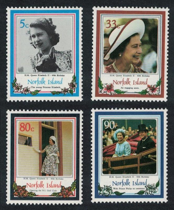 Norfolk 60th Birthday of Queen Elizabeth II 4v SG#389-392 SC#385-388