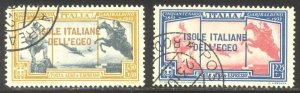 ITALY / AEGEAN IS. #CE1-2 Used - 1932 Air Mail Set