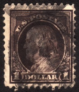 1917, US $1, Franklin, Used, Sc 518